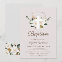 invitación al bautismo floral de magnolia