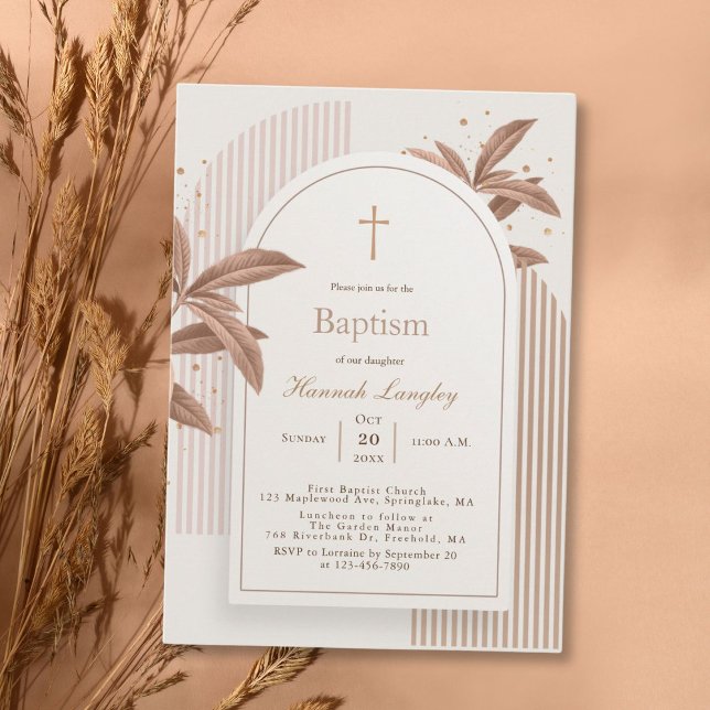 Invitación al bautismo floral del Boho Arch (Subido por el creador)
