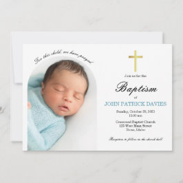 Invitación al bautismo fotográfico arqueado