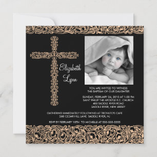 Invitación al bautismo fotográfico cruzado de époc