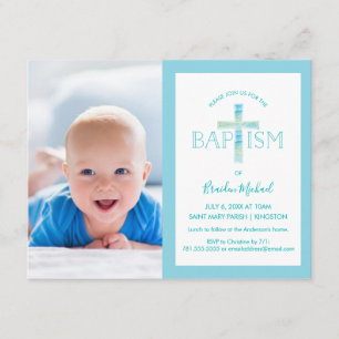 Invitación al bautismo - Invitación a foto de niño