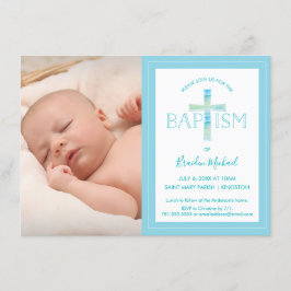 Invitación al bautismo - Invitación a foto de niño