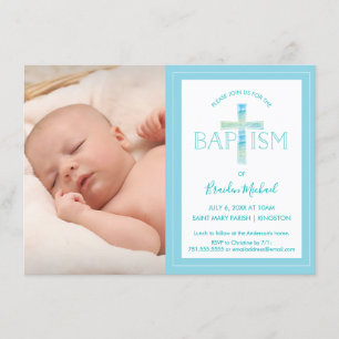Invitación al bautismo - Invitación a foto de niño