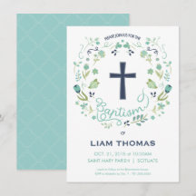 Invitación al bautismo - niño - Personalizar - con