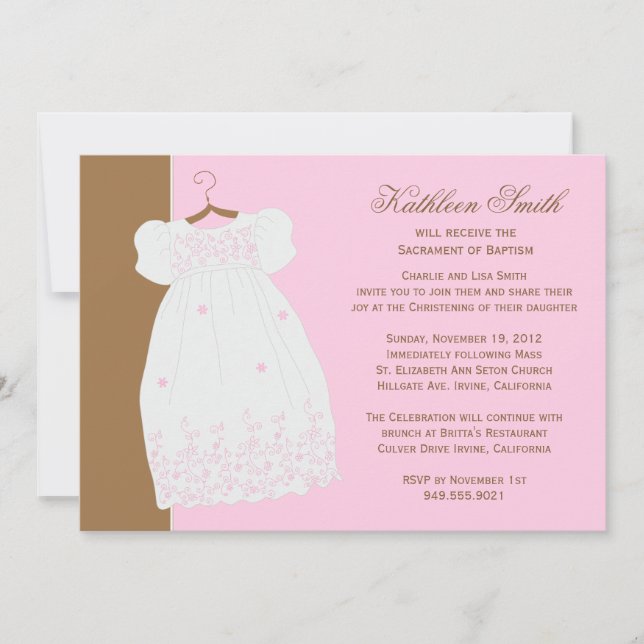 Invitación al bautismo para Chica (Anverso)