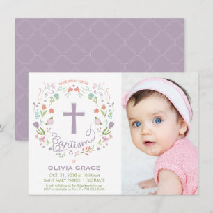 Invitación al bautismo para Chica - Foto, Personal