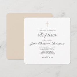 Invitación al bautismo para la cruz de crema de ca