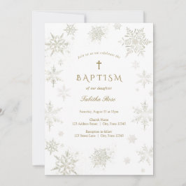 Invitación al bautismo por copo de nieve