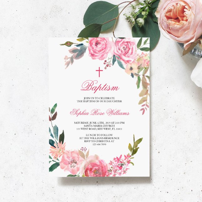 Invitación al bautismo rosa (Subido por el creador)