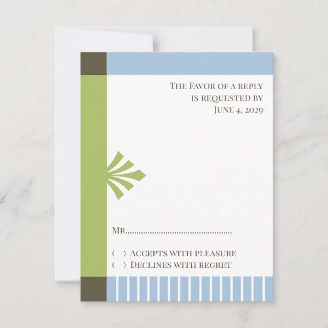 Invitación al bautismo RSVP de la tarjeta de respu (Anverso)