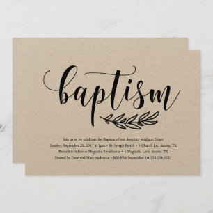 Invitación al bautismo rústico