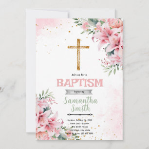 Invitación al bautizo de lirios