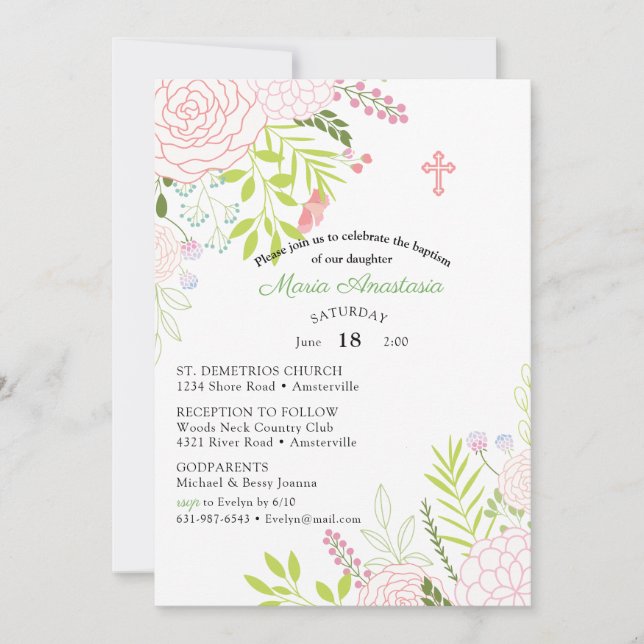 Invitación al Bautizo de Maria (Anverso)