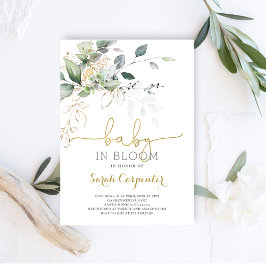 Invitación al bebé en la vegetación de Bloom