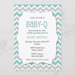 Invitación al bebé verde azulado Q / ducha de bebé