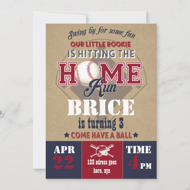 Invitación al béisbol (Anverso)