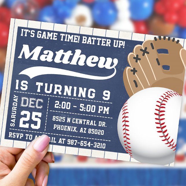 Invitación al beisbol, cumpleaños de béisbol (Subido por el creador)