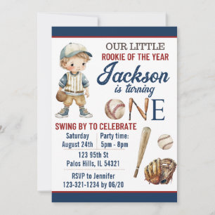 Invitación al béisbol Tarjeta de cumpleaños para n