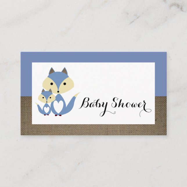 Invitación al billete Baby Shower de Blue Fox Burl (Anverso)