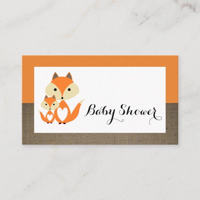 Invitación al billete Baby Shower de naranja Fox B (Anverso)