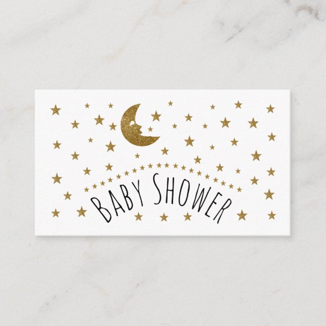 Invitación al billete de Baby Shower Gold Moon and (Anverso)