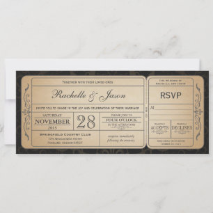 Invitación al billete de boda con RSVP 2.0