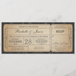 Invitación al billete de boda con RSVP 3.1