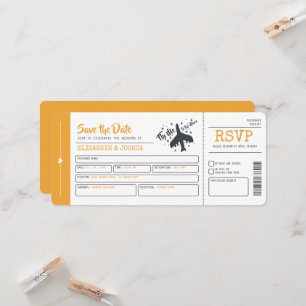 Invitación al billete de Boda de avión