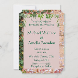 Invitación al billete de Boda de marfil verde pint