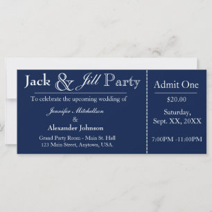 Invitación al billete de ducha Jill Blue Jack