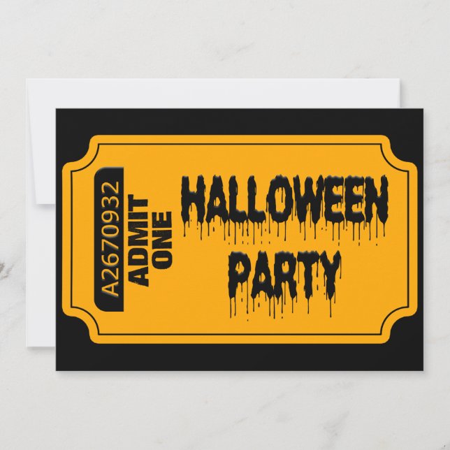 Invitación al billete de Halloween (Anverso)