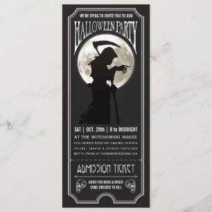 Invitación al billete de la fiesta de Halloween