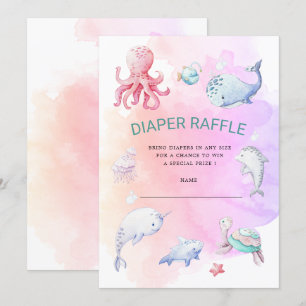 Invitación al billete de pañal cute Under Sea