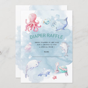Invitación al billete de pañal cute Under Sea