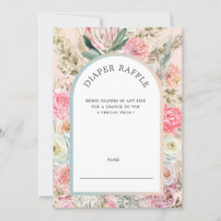 Invitación al billete de pañal floral bohemio Raff