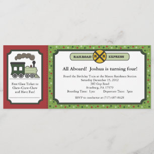 Invitación al billete de tren - Navidades