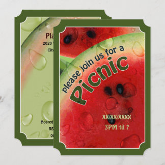 Invitación al billete de verano de Picnic Fresco c