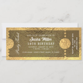 Invitación al billete Fiesta dorado