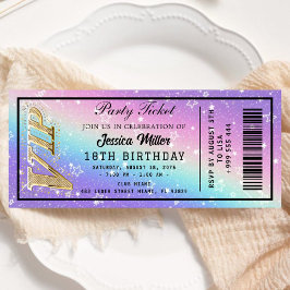 Invitación al billete Fiesta dorado