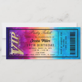 Invitación al billete Fiesta dorado