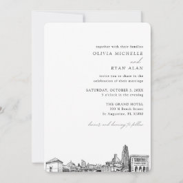 Invitación al Boda de Pittsburgh Elegant Skyline