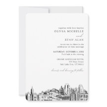 Invitación al Boda de Salt Lake City Elegant Skyli