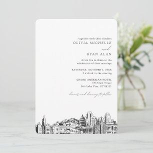 Invitación al Boda de Salt Lake City Elegant Skyli