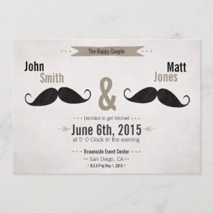Invitación al Boda gay Mustache