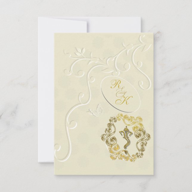 Invitación al boda hindú Ganesha (Anverso)