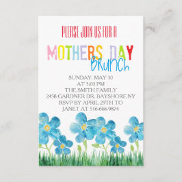 Invitación al brunch de Día de la Madre color agua