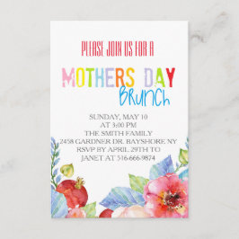 Invitación al brunch de Día de la Madre color agua