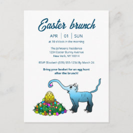 Invitación al brunch de Pascua de los elefantes y