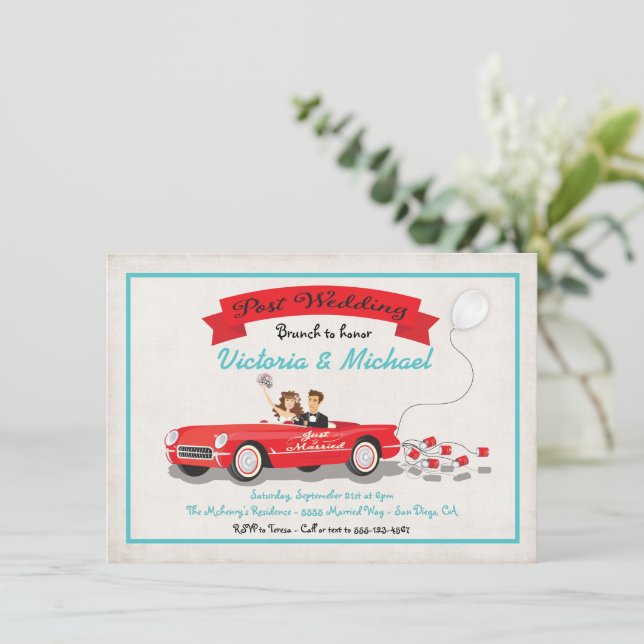 Invitación al brunch de recepción después de la bo (Anverso de pie)