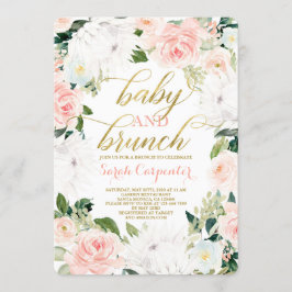 Invitación al brunch del chica Baby Shower floral 